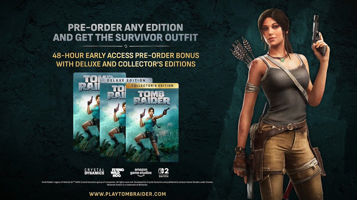 Adventure beyond legend. Tomb Raider: Legacy of Atlantis is coming to Nintendo Switch 2 on February 12, 2027! Pre-order now: