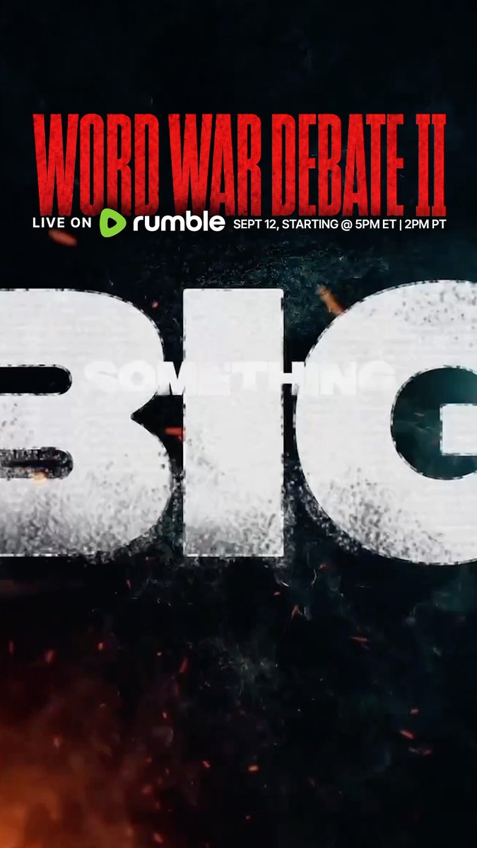 Tune in Saturday 5pm EST|2pm PST for a whole new debate - LIVE on Rumble