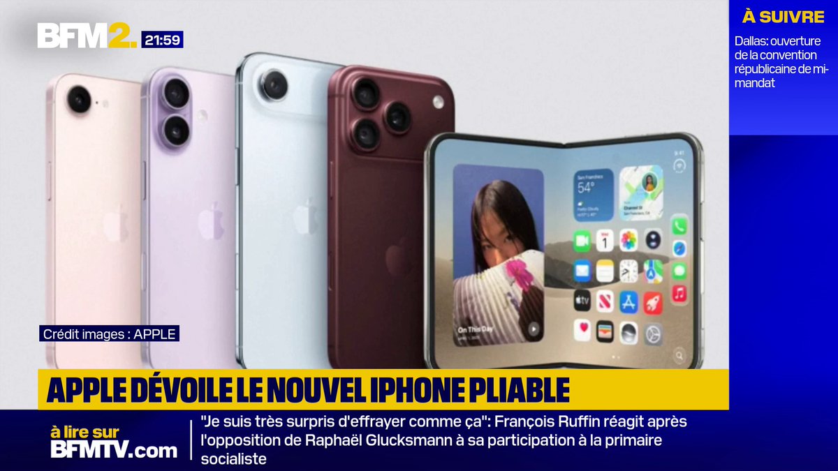 💬"Un iPhone comme aucun autre iPhone" Apple dévoile l'iPhone Duo, un nouvel appareil pliable qui sortira le 23 octobre à partir de 2.339 euros #BFM2