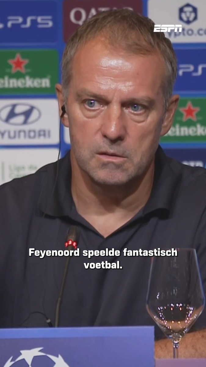 Lovende woorden van Hansi Flick voor Feyenoord 🗣️👏 "Feyenoord speelde fantastisch voetbal"
