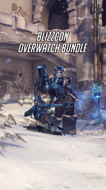 A cold front is coming to BlizzCon 2026 🥶 👑 Lich Queen Mei Legendary Skin 🎯 Frostmourne Ana Weapon Skin ❄️ Lichimari King Weapon Charm ✨ Lich Queen Mei Spray Pick up the Overwatch BlizzCon Bundle now for a limited time.