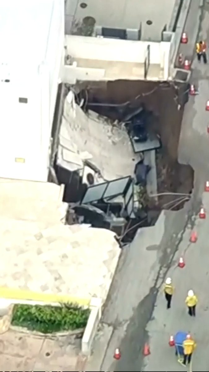 The driveway of a coastal mansion in Malibu owned by actor Nicolas Cage collapsed Tuesday morning, opening up a giant hole in front of the house. The collapse caused a gas leak just before 6 a.m., prompting authorities and a utility to respond. The mansion was damaged as a coastal flooding advisory was in effect due to lingering effect of storm Marie.