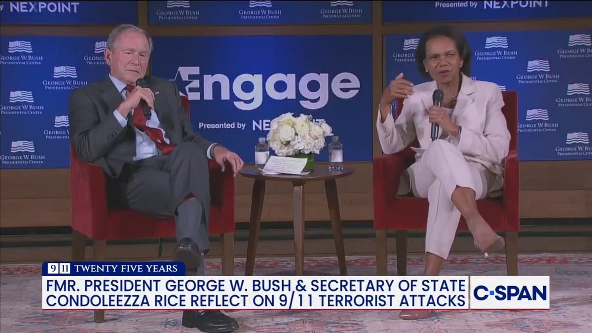 Condoleezza Rice: "We thought initially...that Flight 93 had been shot down..." President Bush: "Yeah, I thought the same thing." Rice: "For about 10 minutes we thought we'd shot down a civilian aircraft."