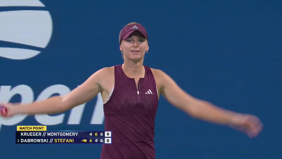 From down 8-2 in the match tiebreak to a spot in the US Open women's doubles final. 🇺🇸 duo Ashlyn Krueger and Robin Montgomery pull off the improbable!