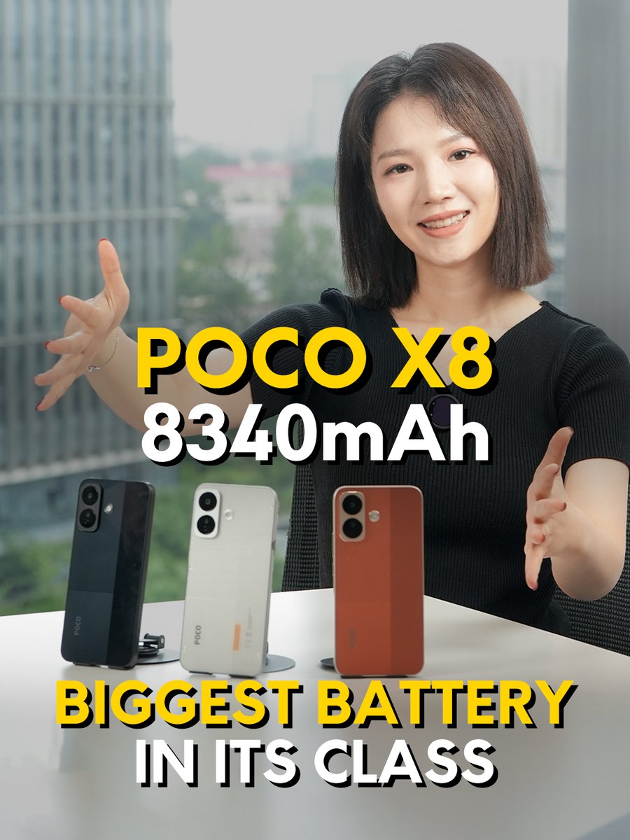 Do you really still need a power bank? 👀 Meet our #POCOX8 with 8340mAh battery. 🔋