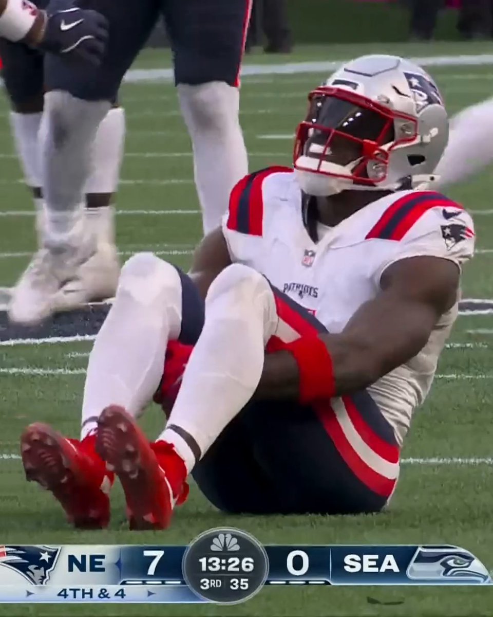 A.J. Brown walked off the field with a limp after grabbing at his leg on this play. (📺 NBC)