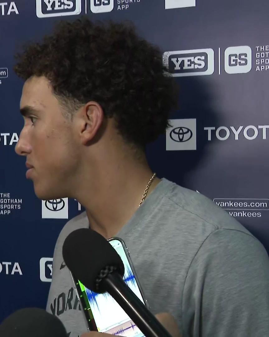 George Lombard Jr. found out Anthony Volpe was being recalled after tonight's game when a reporter asked him if it would be "awkward" "I wouldn't say awkward... We know what the baseball world is like. Anything can happen."
