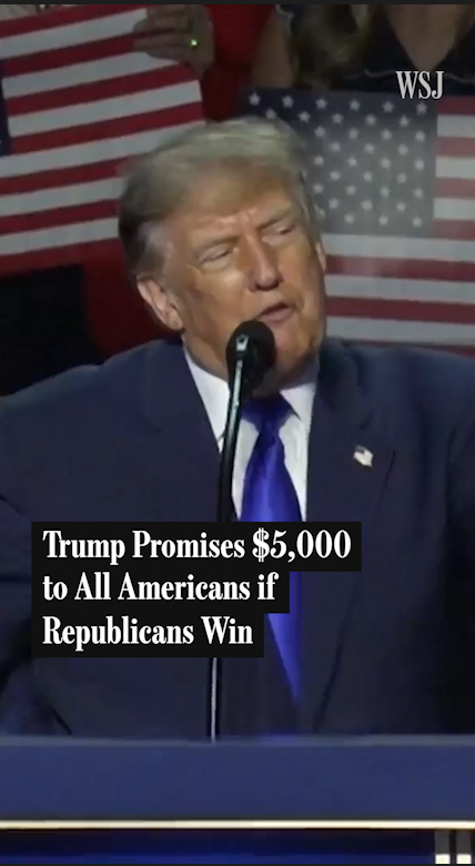 President Trump announced direct payments to the American people funded by tariffs if Republicans hold onto both houses of Congress at his speech during the GOP's midterm convention.