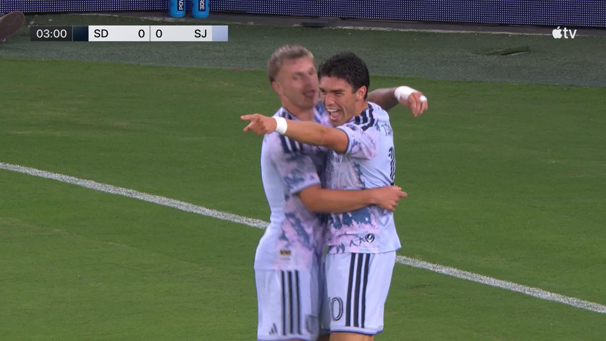 Niko Tsakiris with the early strike to open the scoring for San Jose Earthquakes! 📺 Apple TV: