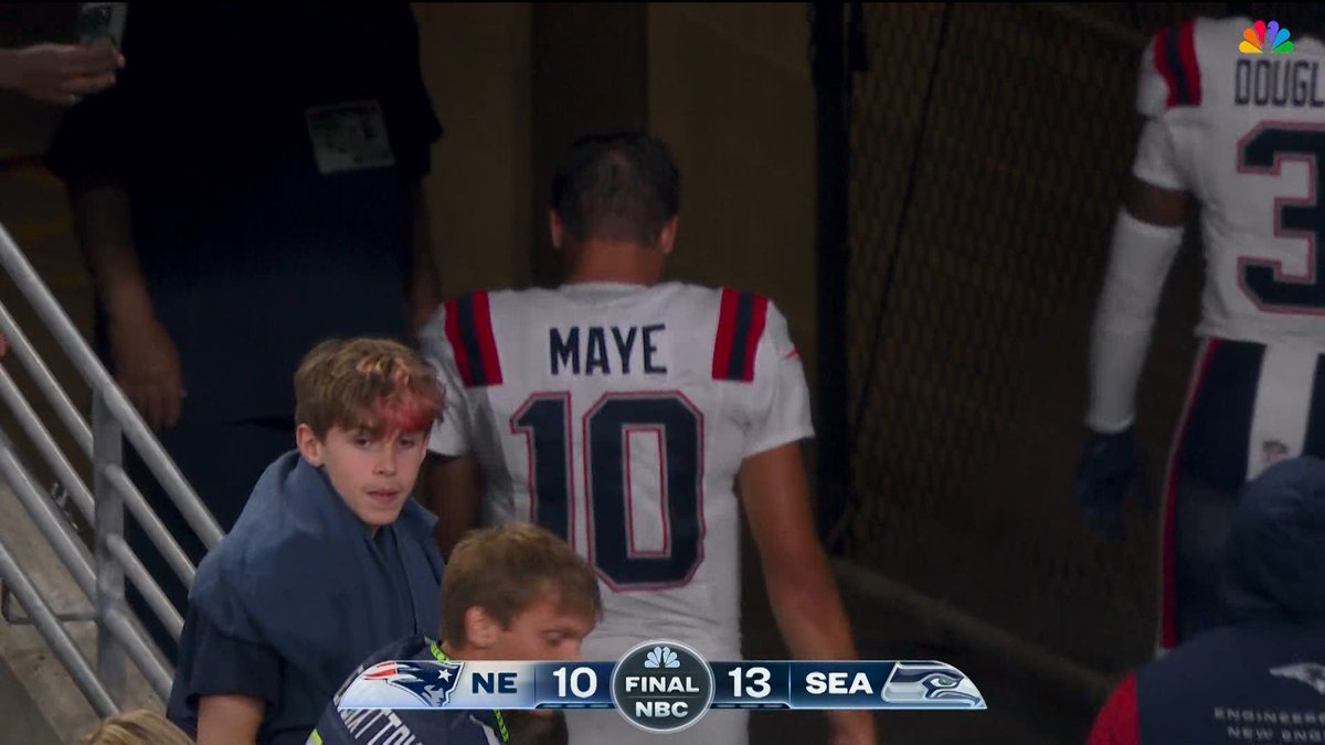 Patriots announcers lament a game-ending INT by Drake Maye