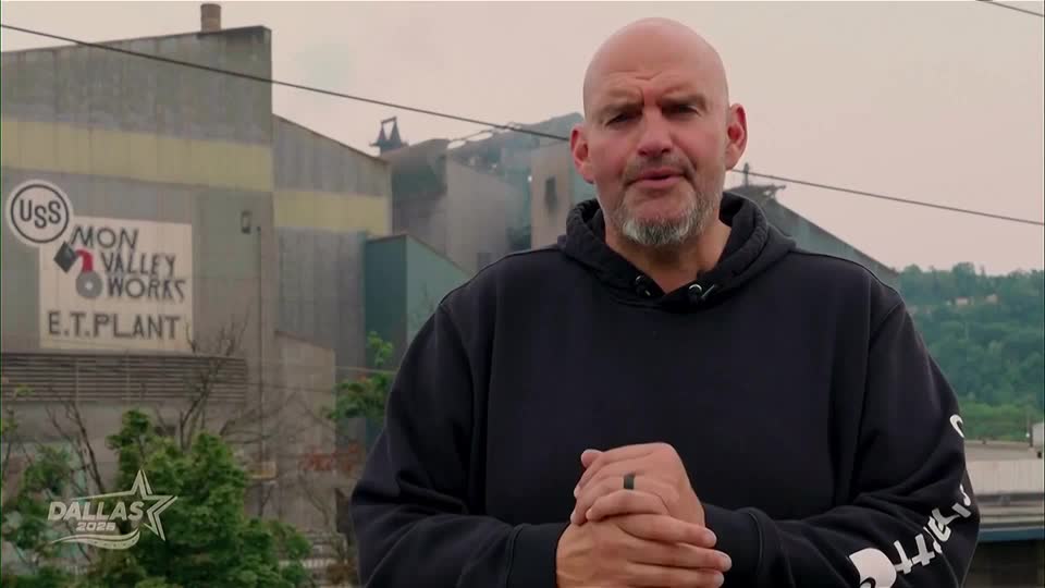 Democratic Senator John Fetterman, who has increasingly broken with fellow Democrats on issues including Israel, the Iran war and immigration, made a surprise video appearance at President Trump's Republican midterm convention in Dallas