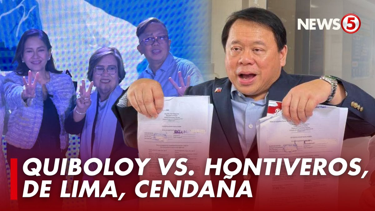 ‘NAKAKASIRANG PURI KAY PASTOR QUIBOLOY’ Naghain ng reklamong libel at cyberlibel ang kampo ni Pastor Apollo Quiboloy laban kina Sen. Risa Hontiveros, Mamamayang Liberal Rep. Leila de Lima, at Akbayan Rep. Perci Cendaña sa Pasig Regional Trial Court ngayong Huwebes, Sept. 10. Giit ng abogado ni Quiboloy na si Atty. Ferdinand Topacio, nag-ugat ang reklamo sa mga pahayag umano ng tatlo na tinawag na sex offender ang kanilang kliyente. | via #Vidyolante Joan Alatiit & Jr Canto, News5 Quick Reaction Team