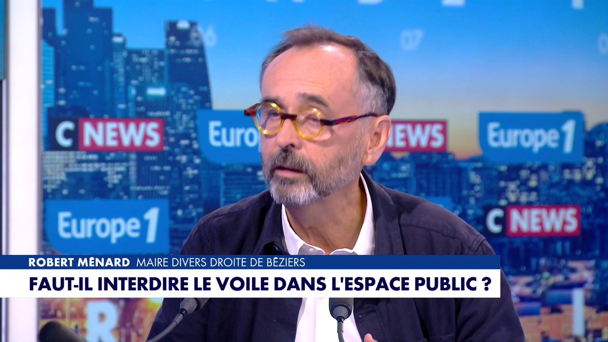 Le maire de Béziers Robert Ménard s'est prononcé en faveur d'une interdiction du port du voile avant 13 ans, dans #LaGrandeInterview Toute l'info est à retrouver sur