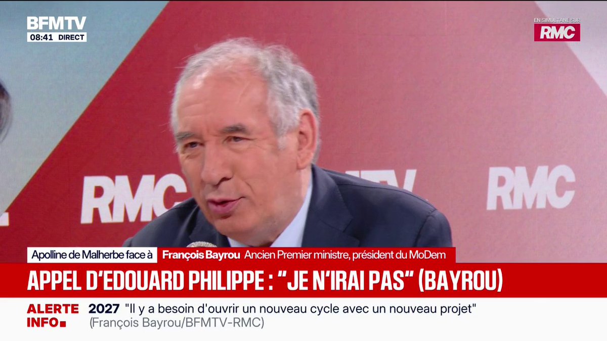 Présidentielle 2027: "Je ne serai pas candidat", annonce François Bayrou, ancien Premier ministre et président du MoDem