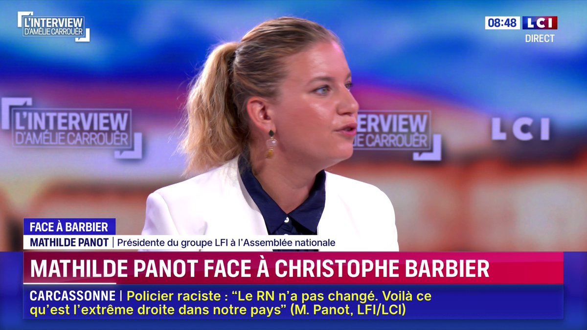 🔴 Candidature de Fabien Roussel : 🗣️ Mathilde Panot "Nous tendons la main aux communistes. Fabien Roussel prend une responsabilité : celle de peut-être nous empêcher d'aller au second tour de l'élection présidentielle." 📺 Face à Christophe Barbier | Matinale LCI