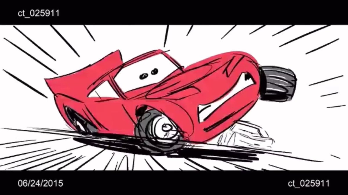 You thought the Final Cut was brutal? The storyboard version of Lightning McQueen’s crash in Cars 3 was pretty brutal.