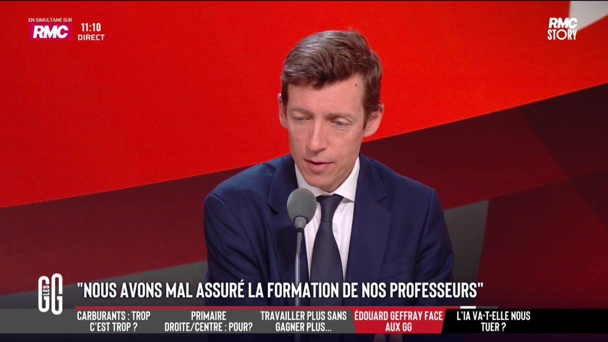 🔴 Faut-il être plus exigeant à l'école? 🗣️ Édouard Geffray, ministre de l'Éducation: "Il y a un sujet à se poser: est-ce qu'il faut qu'un élève redouble lorsqu'il n'a pas le niveau? Il y en a beaucoup moins qu'avant parce que c'est considéré comme socialement inadmissible."