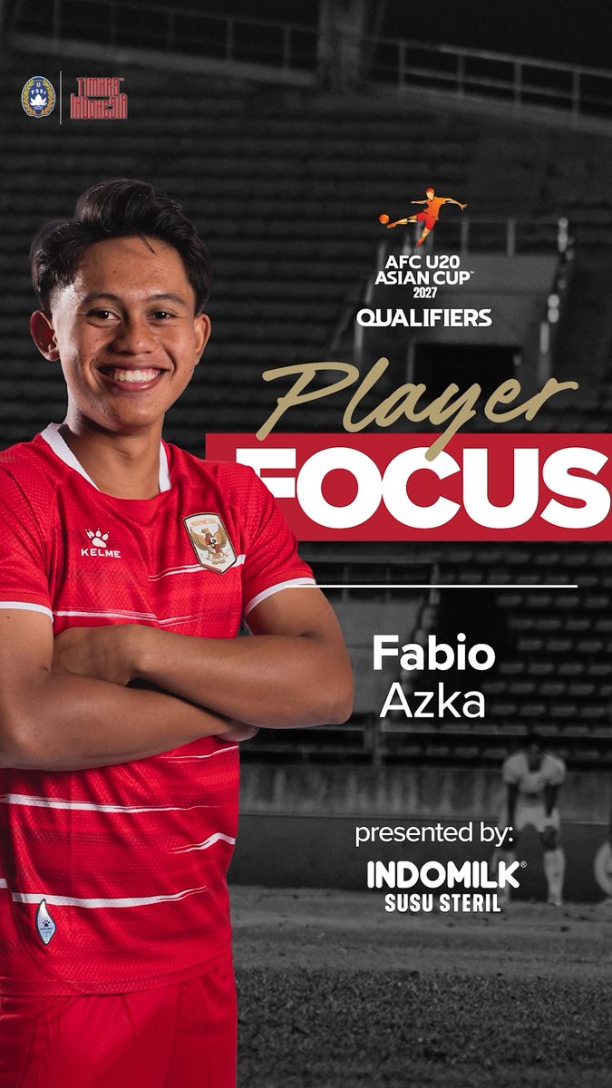 🔍 𝐏𝐥𝐚𝐲𝐞𝐫 𝐅𝐨𝐜𝐮𝐬: Fabio Azka | 𝐑𝐁 | 𝟏𝟖 tahun ⚽ 𝟏 goal 📋 𝟑 matches ⏱️ 𝟐𝟒𝟒 minutes played 🛡️ 𝟔 successful tackles Saksikan aksi dan statistik Fabio Azka di #AFCU20 𝐐𝐮𝐚𝐥𝐢𝐟𝐢𝐞𝐫𝐬, 𝐄𝐊𝐒𝐊𝐋𝐔𝐒𝐈𝐅 di ‣ #BersamaGaruda
