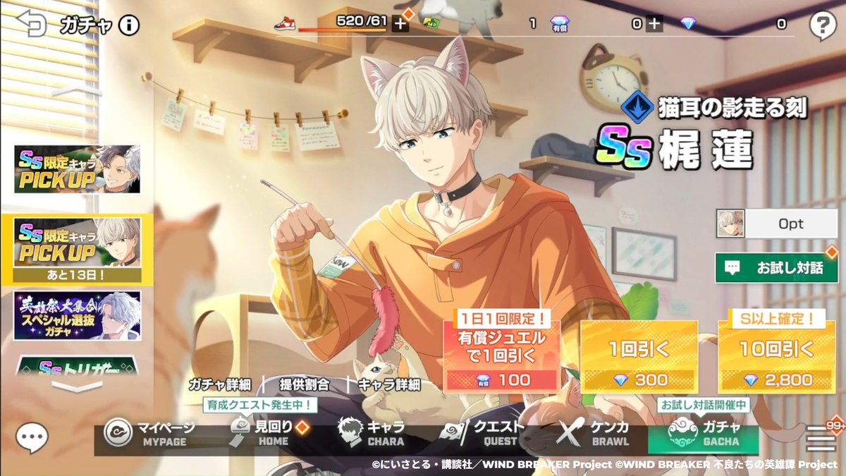 📢＜ 先行公開❗️ [猫耳の影走る刻]梶 蓮のステータスやスキル詳細を動画で先行公開いたします🎦 より詳しい性能が確認できますので、ぜひご覧ください✍ #ウィンヒロ