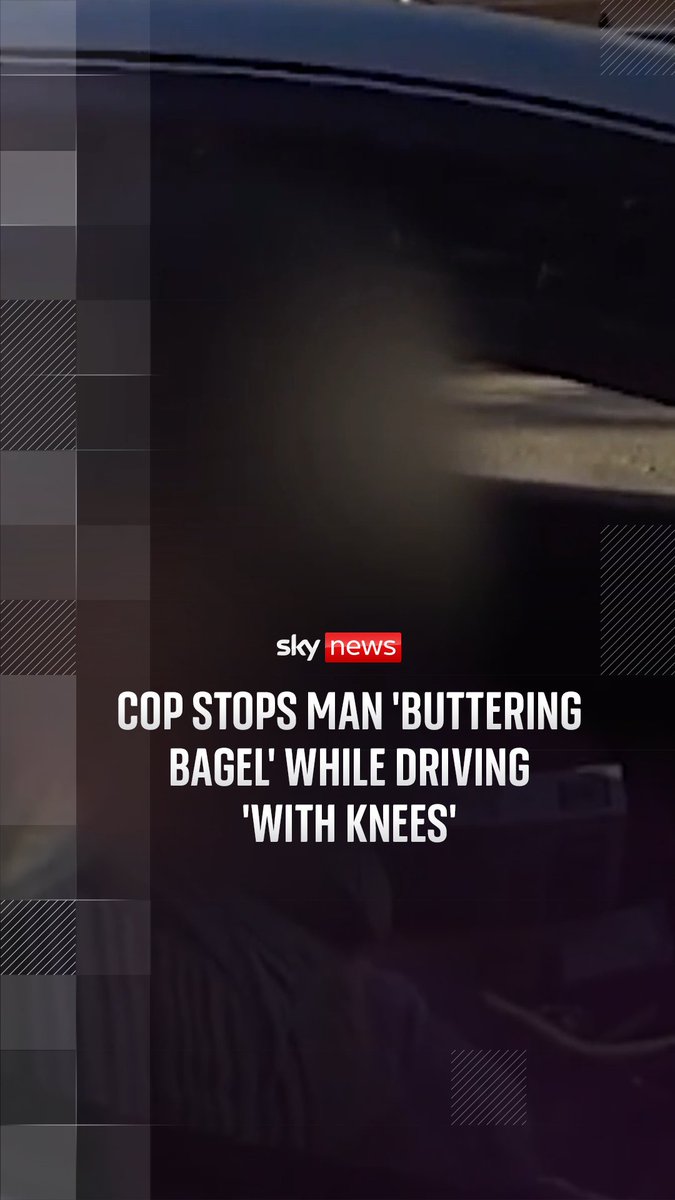 A driver was fined more than $1,000 after police caught him steering with his knees while buttering a bagel. Police said the motorist did admit to doing 'something stupid' but added that he 'was hungry'.