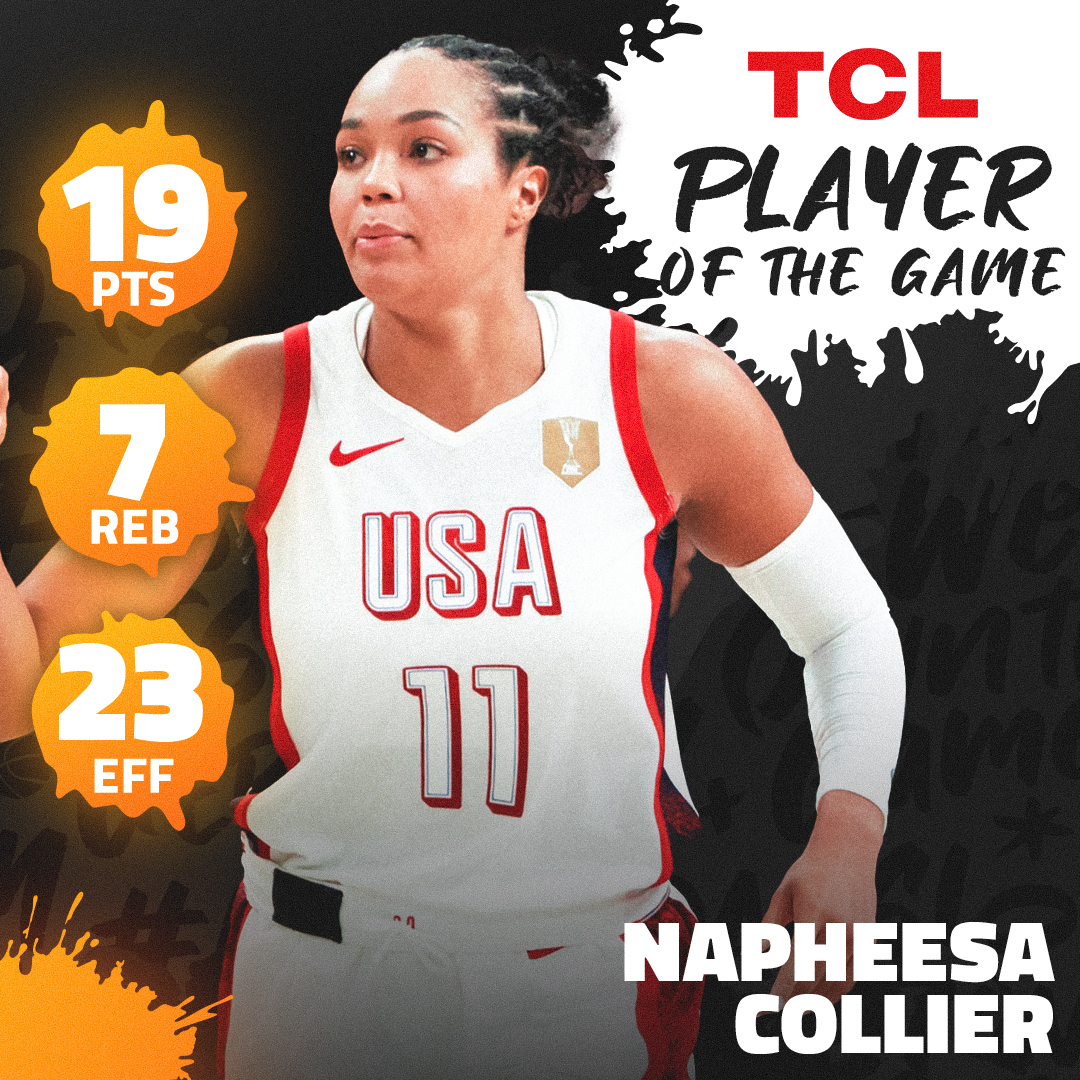 Phee understood the assignment. Easy work with 19 PTS and 7 REB, leading USA to the semis. #FIBAWWC