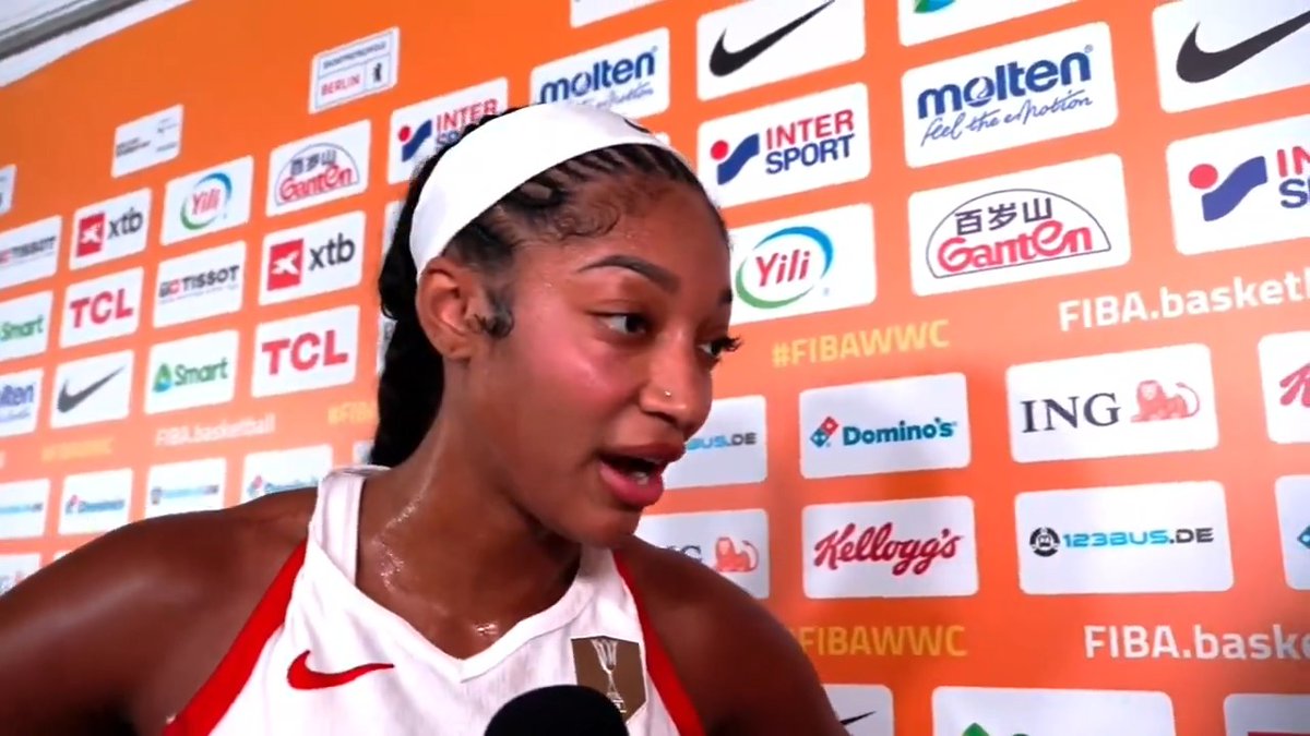 "We know we're gonna be USA teammates for a while." 🇺🇸🤝 Angel talked her and Caitlin's growing chemistry at the #FIBAWWC with Allie LaForce 🔥