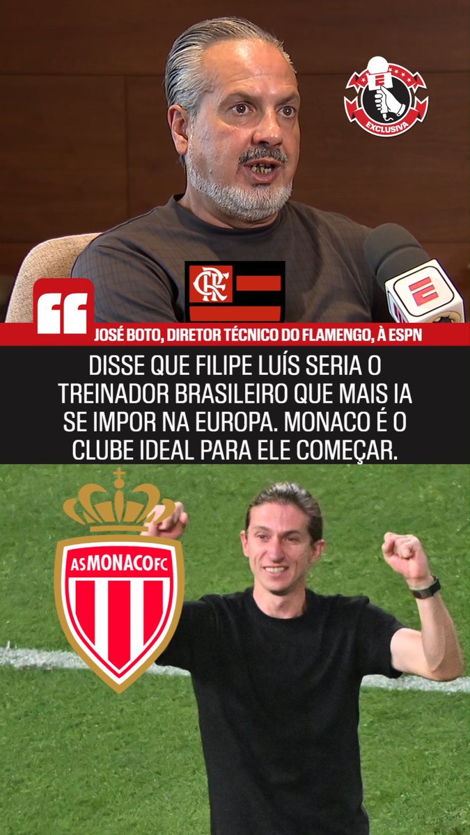 Em entrevista exclusiva à ESPN, José Boto, diretor técnico do Flamengo, não poupou elogios ao trabalho de Filipe Luís, atual comandante do Monaco. 📺 Assista a Independiente del Valle x Flamengo nesta quinta-feira (10), às 21h30 (de Brasília), ao vivo pela ESPN no Plano Premium do #DisneyPlus #LibertadoresNaESPN #Flamengo #FilipeLuis #Monaco