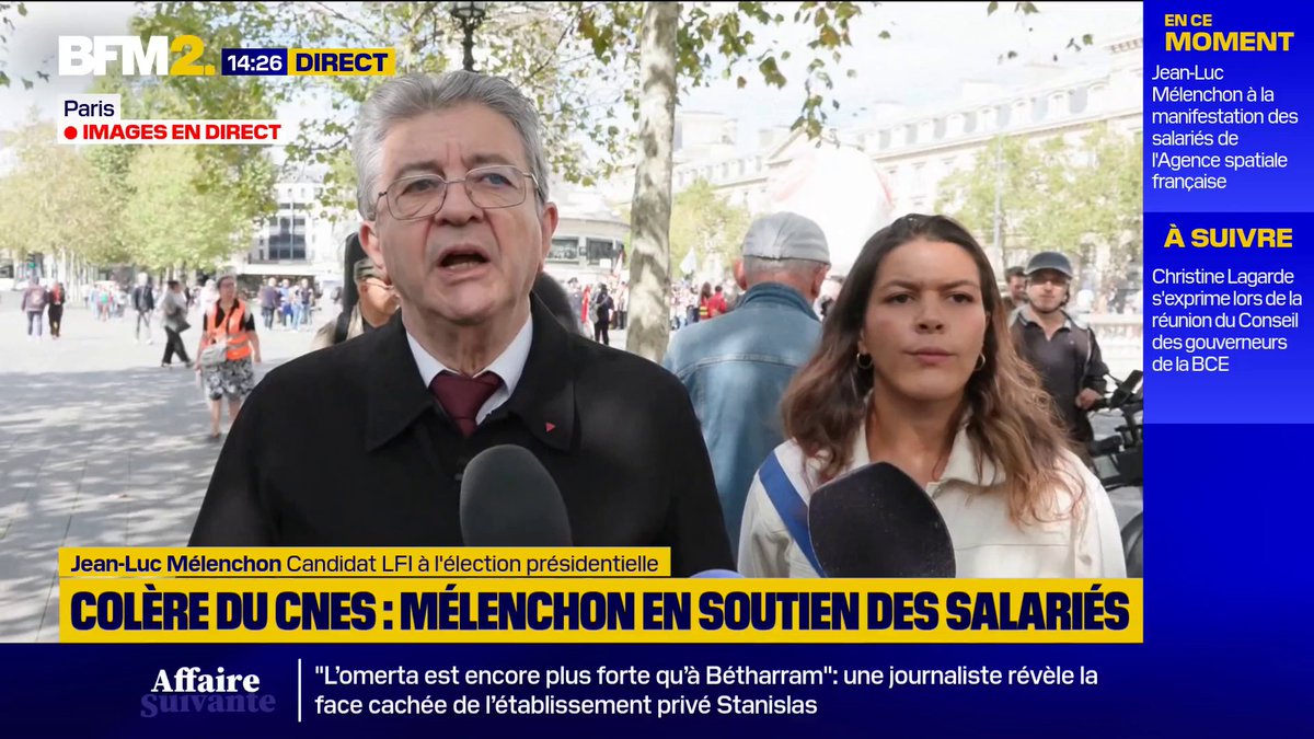 Espace: "Le pays qui sait le plus faire en Europe, c'est nous et personne d'autre", se félicite Jean-Luc Mélenchon #BFM2