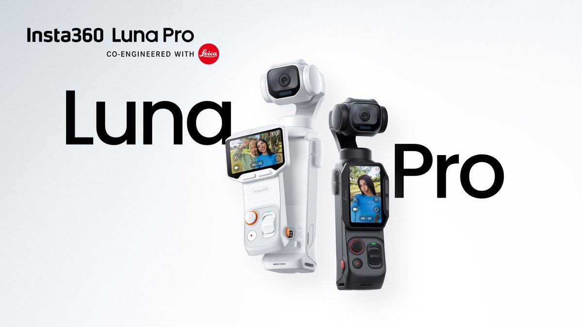 Say hello to Insta360 Luna Pro. Our 8K Leica 1-inch gimbal camera. - Leica Summicron Lens with 1-inch Sensor - 8K Dolby Vision - Social-Ready 4K30fps Vertical Video - 4× HighRes Zoom and 2× Lossless Zoom - Instant App Access with NFC - Leica Color Profiles & Cinematic filters - Detachable 2-inch OLED Touchscreen - All these and much more! Drawn to brilliance. 🔗 Check out the link in bio and order today for free shipping!