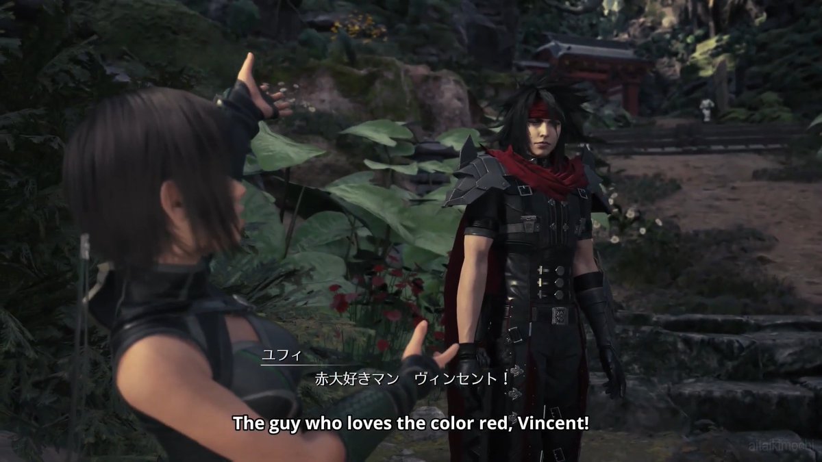 FF7 Revelation new clip of Yuffie introducing Vincent as "the guy who loves the color red" in this new clip LOL. I added English subs to video as it's a super hilarious clip where Yuffie introduces herself as "Yuffie-chan" and everyone else as her beloved disciples 😹