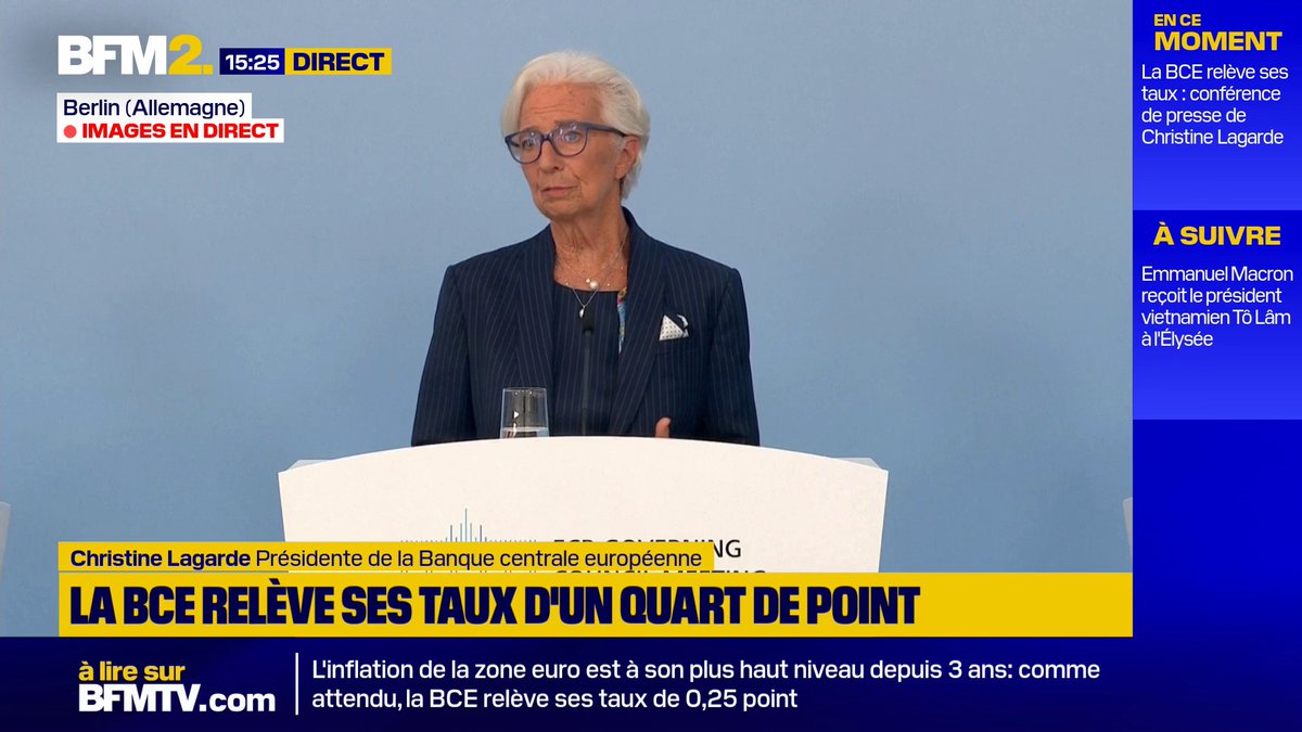 💬"Légalement, techniquement, financièrement, ce n'est vraiment pas une bonne idée et une grande perte de temps" ➡️Christine Lagarde, présidente de la BCE, réagit à la proposition de Jean-Luc Mélenchon de supprimer la dette de la France possédée par la BCE #BFM2