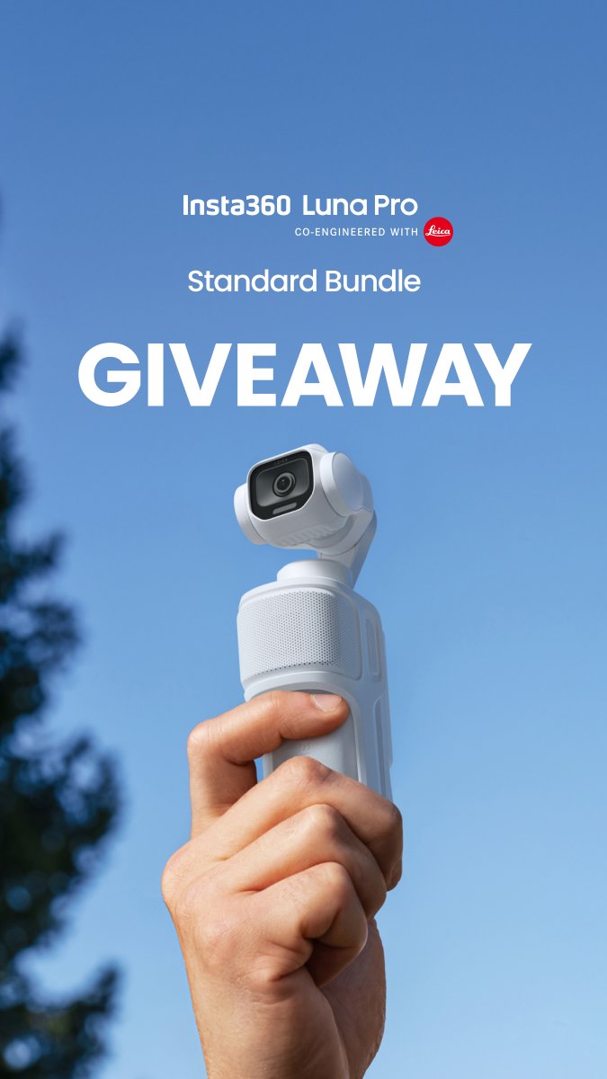 🚨 GIVEAWAY Win an Insta360 Luna Pro Standard Bundle. Featuring a Leica lens with a 1"" sensor, 8K Dolby Vision, 4K30fps Vertical Video, and up to 4× HighRes Zoom. How to enter: - Tag 2 friends - Follow Insta360 - Like this post Good luck! (Insta360 Luna Pro)