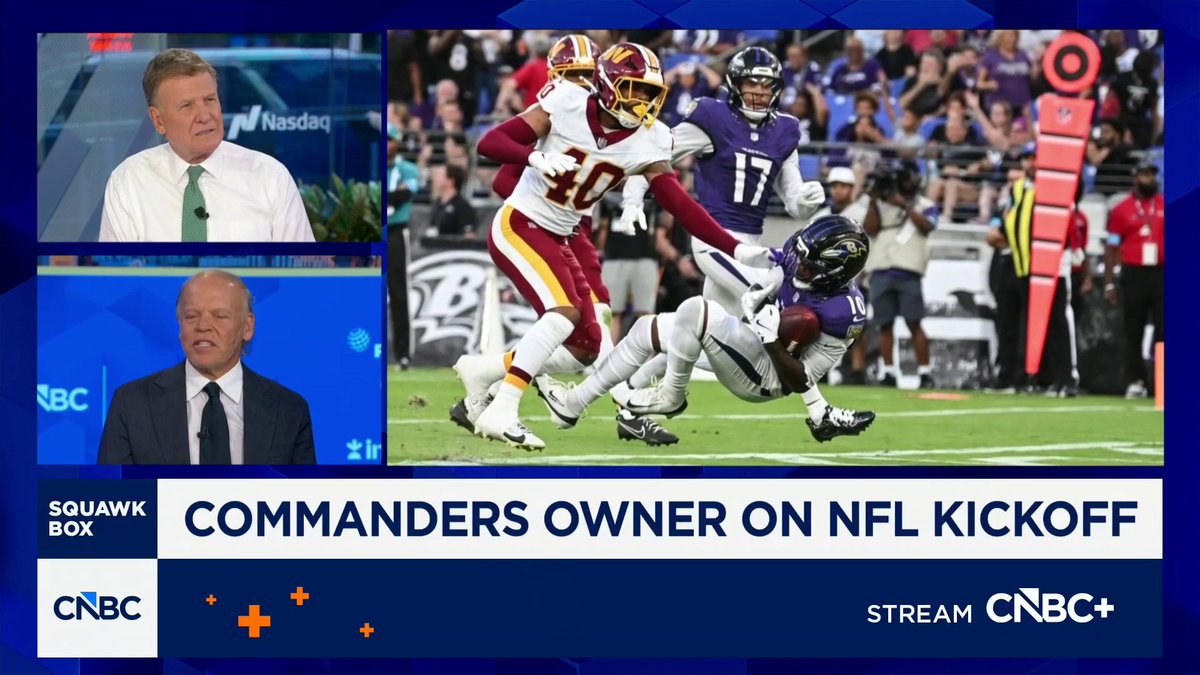 .Washington Commanders Co-Owner Mark Ein says he sees football continuing to grow outside the United States: "There's a 'there' there.”