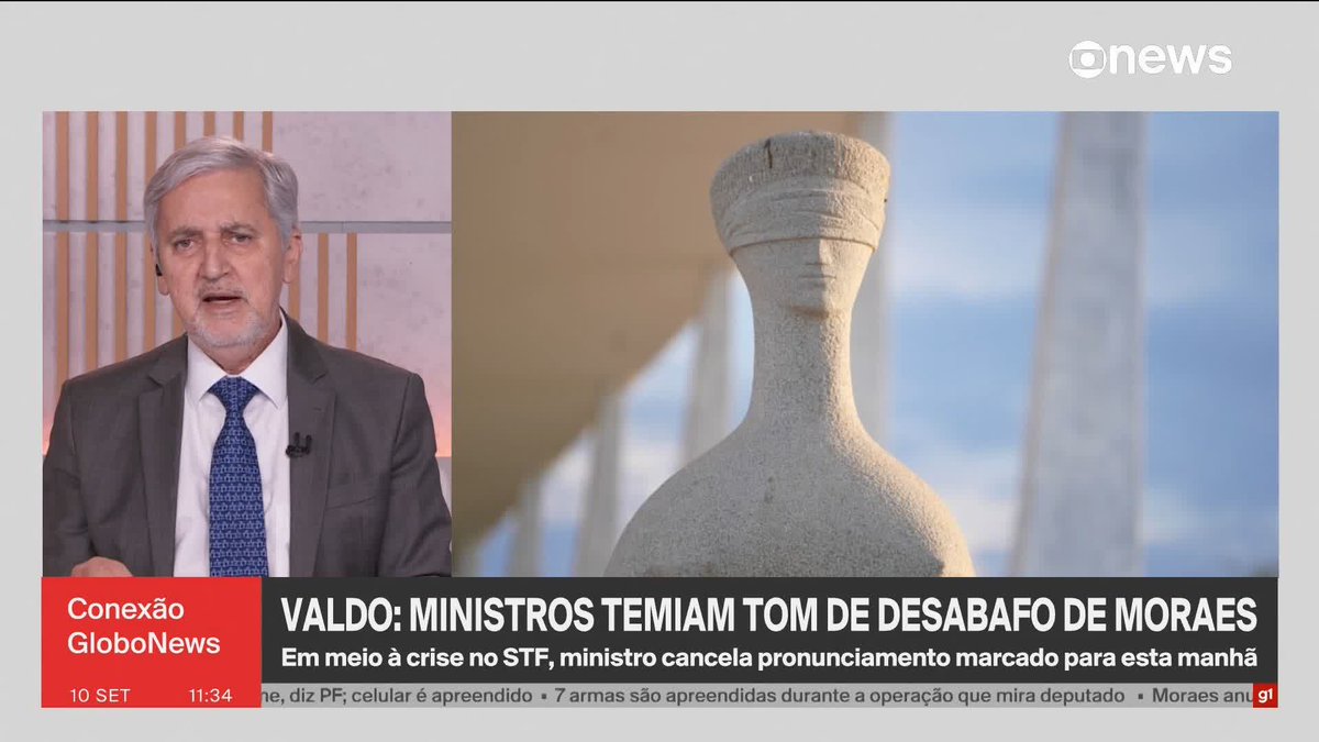 Valdo: Clima no STF é de alívio após Moraes cancelar pronunciamento; segundo apuração, ministro faria balanço do inquérito das fake news e da atuação contra os atos golpistas. ➡️ #ConexãoGloboNews - de segunda a sexta, às 11h, na #GloboNews. Assista na TV e no Globoplay
