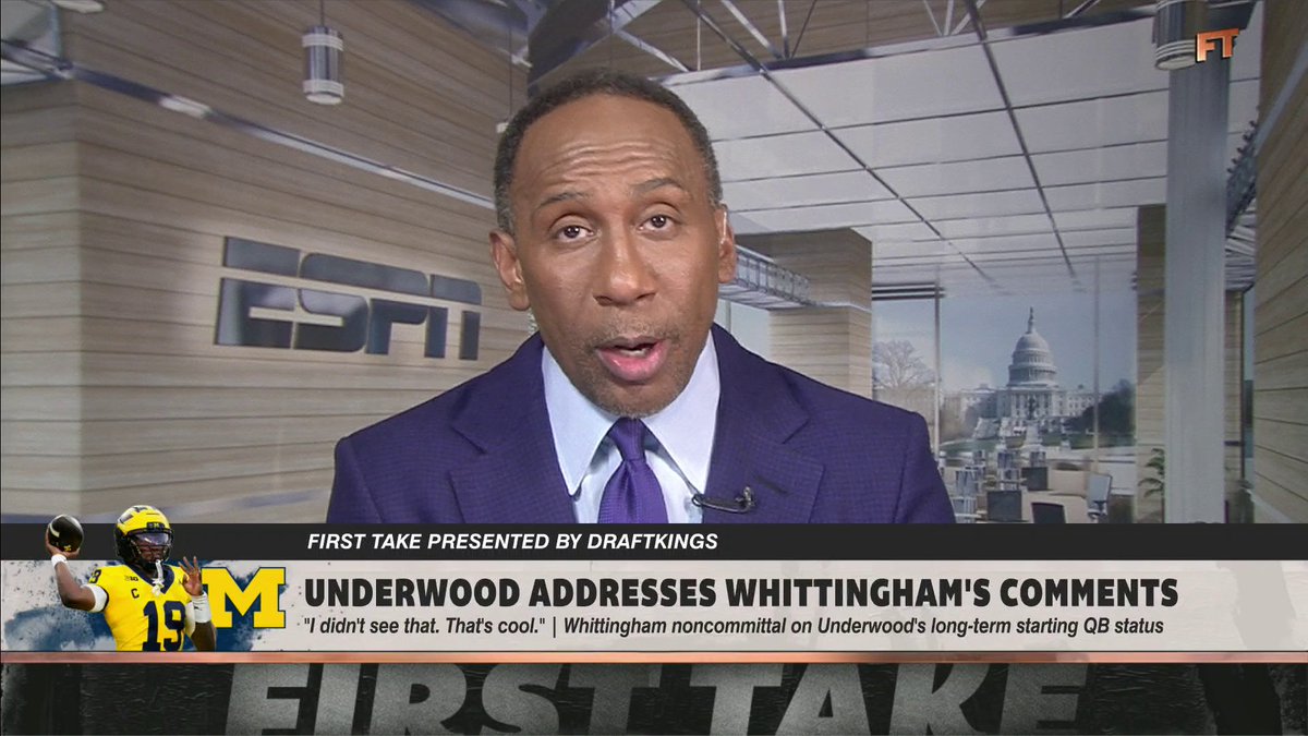 "My brother, you always have to make sure you give the impression that you care." Stephen A Smith has some advice for Michigan QB Bryce Underwood 👀