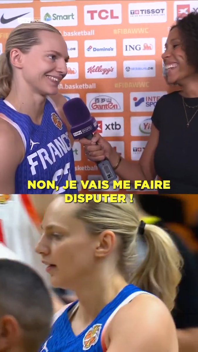 😅 Marine Johannès qui réagit à son tir à l'aveugle ! #FIBAWWC #CHNFRA