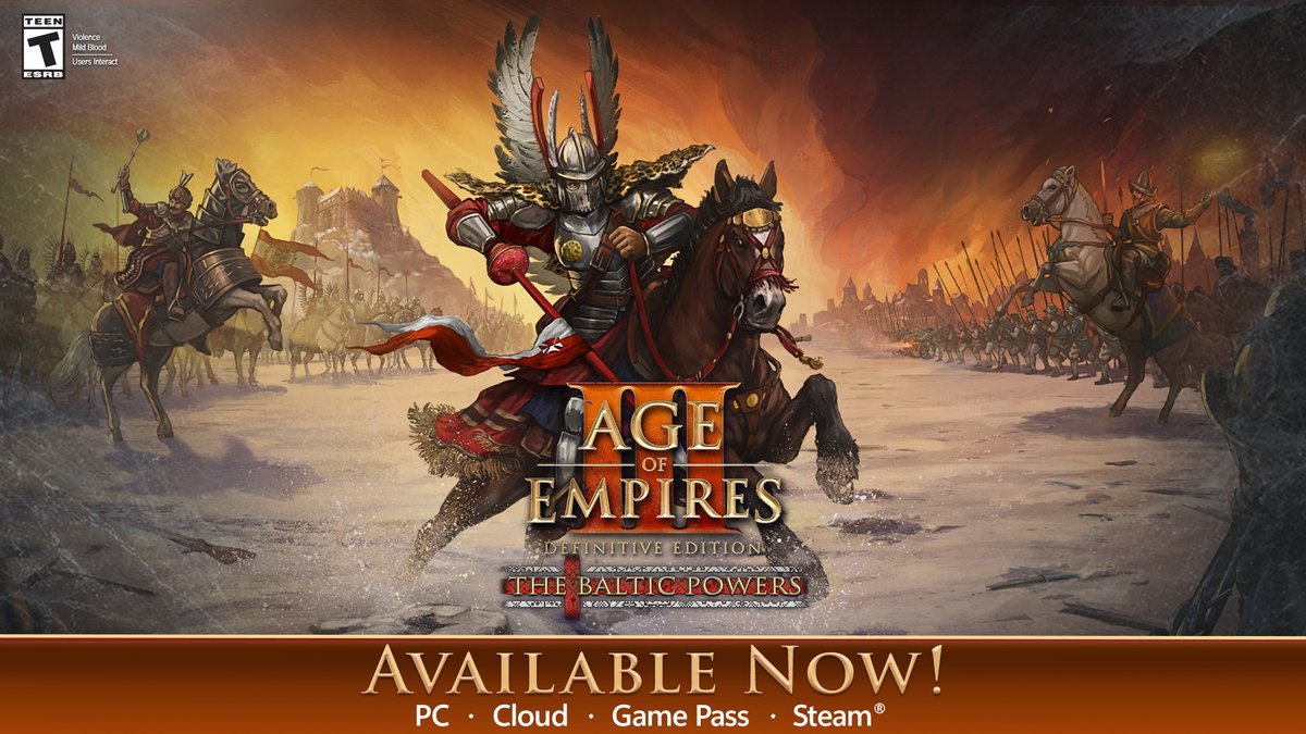 Prepare for battle, Explorers: the Baltic Powers DLC for #AoEIII: Definitive Edition is available now! ⚔️ A Shipment from the Home City has arrived, bringing the largest game update we've ever released! Experience two new game modes, 40+ new units, 25+ new maps, and much more. Learn more: