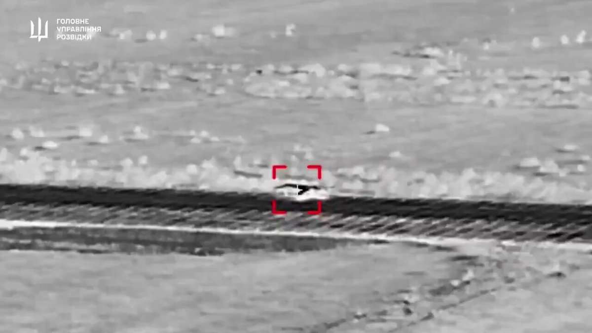Another Russian aircraft bites the dust. Ukrainian forces hit a Su-24 at an airfield in temporarily occupied Crimea. 📹: Defence Intelligence of Ukraine