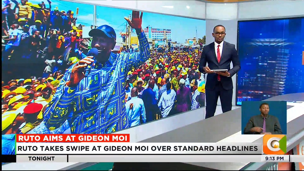Ruto Aims At Gideon Moi: Ruto takes swipe at Gideon Moi over standard headlines President Ruto links Gideon Moi to opposition politics Ruto: Thank Gideon Moi for giving you free headlines Ruto launches development projects in Kericho County #CitizenTonight