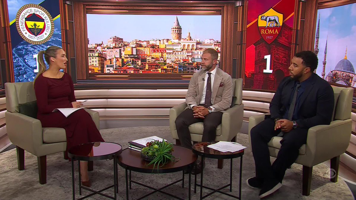"If you look at the pure football and the ideas, I think they're OK" 👍 Mike Grella and Troy Deeney on the takeaways for Roma from their draw against Fenerbahçe to open up their UCL campaign 🇮🇹