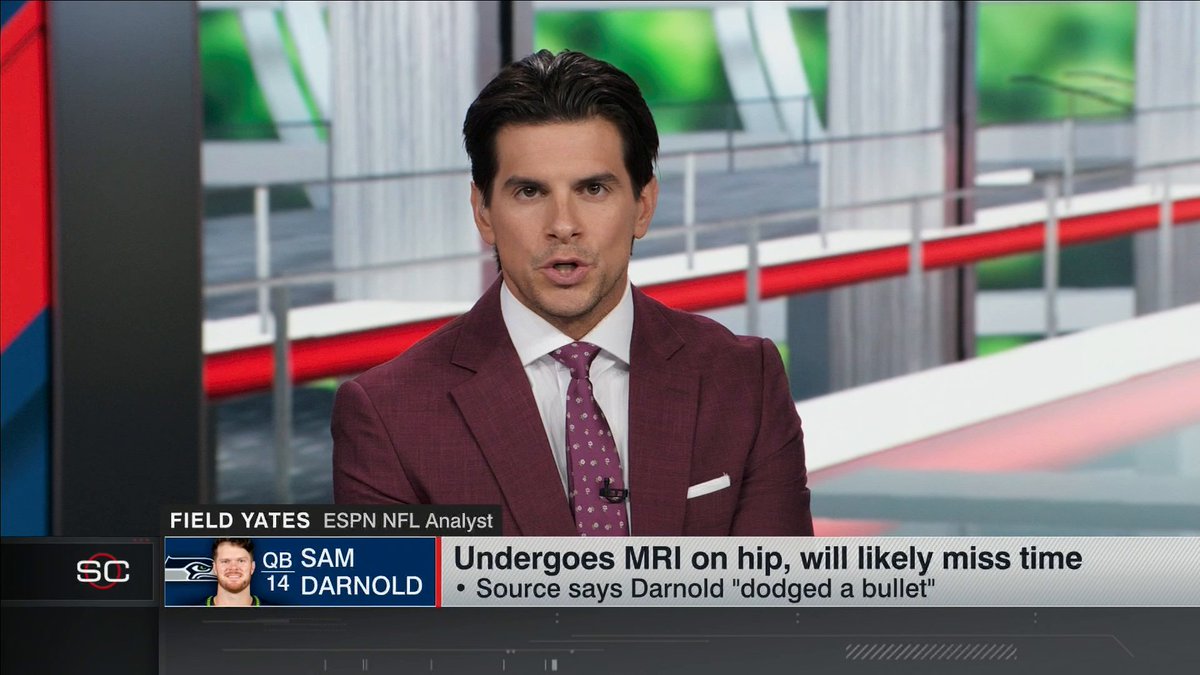 Perhaps no team is built to handle a short-term absence of its starting QB as well as the Seahawks are with an elite defense and dedication to pounding the rock. If Darnold is back soon, this team will be fine.