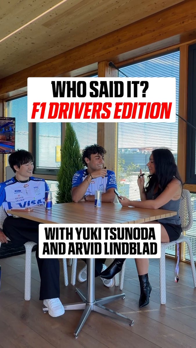 Yuki said that?! 🤣 Racing Bulls drivers Yuki and Arvid play a game of “Who Said It?” 👀