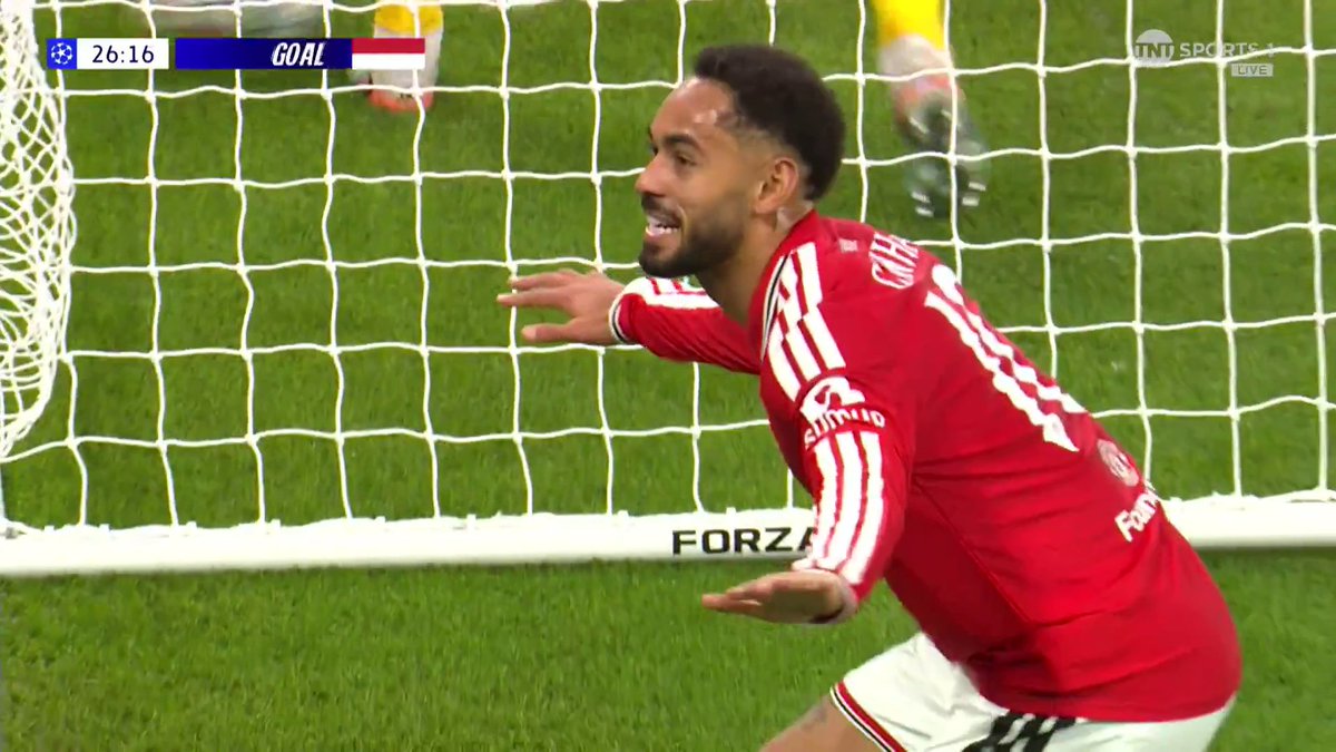 Matheus Cunha opens the scoring for Manchester United with his first ever Champions League goal 🏄 📺 Watch live on TNT Sports & HBO Max