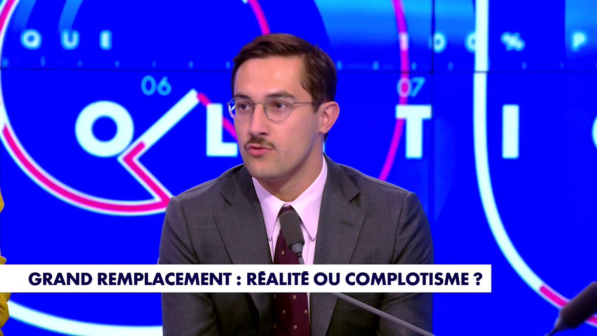 «Le grand remplacement, ce n’est pas une théorie, c’est une réalité démographique», dresse Jules Torres, dans #100Politique Toute l'info est à retrouver sur