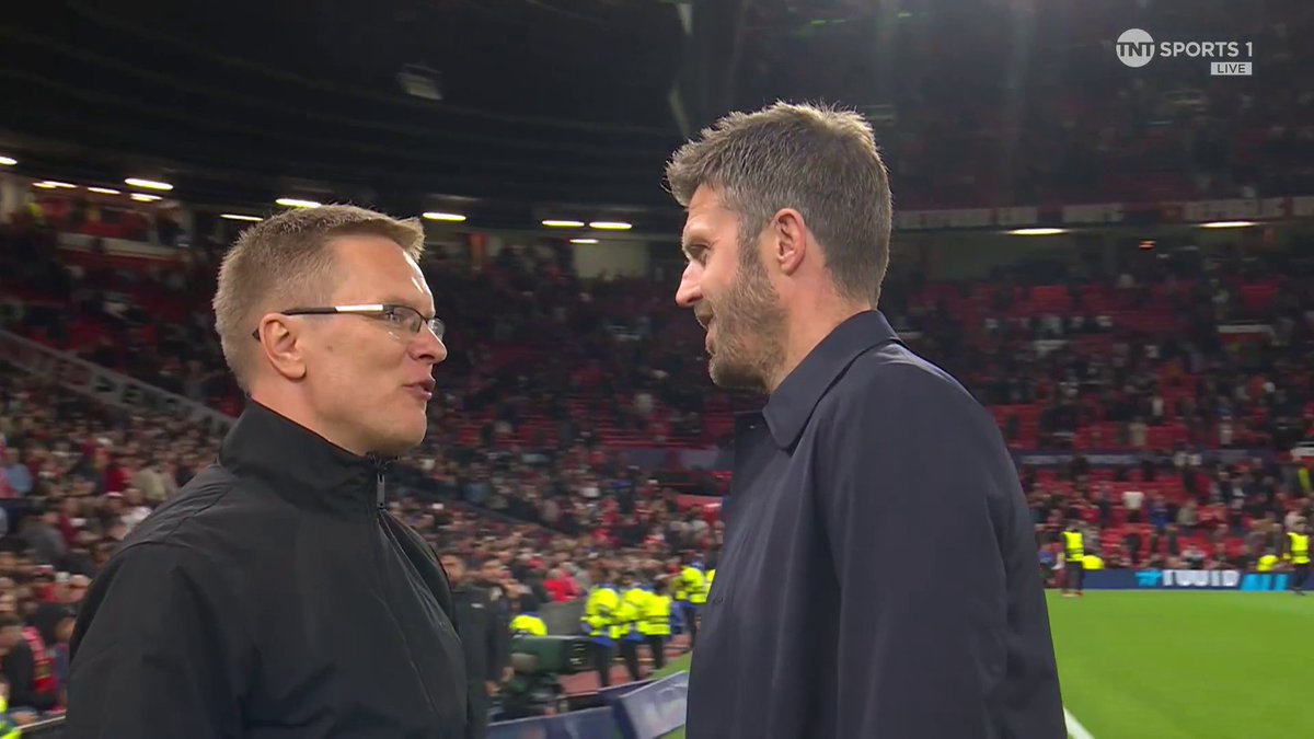 Full time scenes as Manchester United celebrate a successful return to the Champions League ✨ 📺 Watch live on TNT Sports & HBO Max