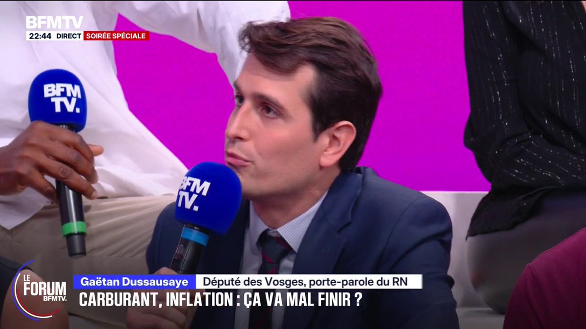 Inflation: "Ce n'est pas seulement la question du carburant, c'est aussi la question du gaz qui augmente, de l'électricité", estime Gaëtan Dussausaye, député et porte-parole du RN
