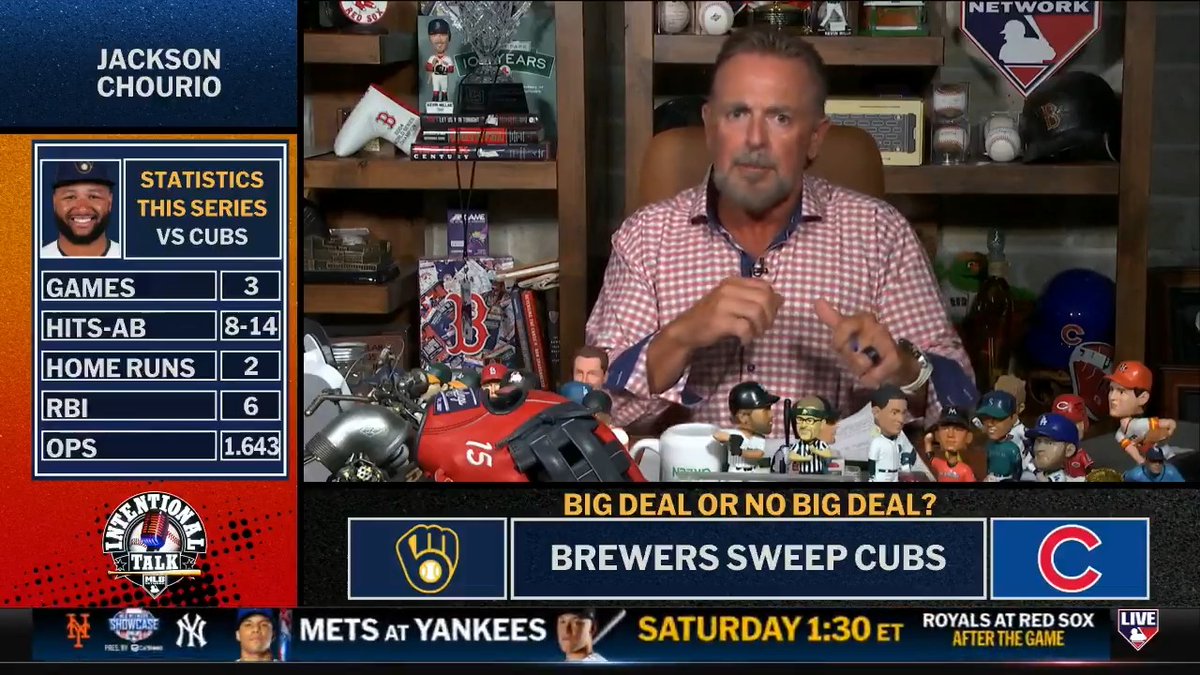 Last night, the Brewers finished off a sweep of Chicago to go up 10 games in the NL Central 👀 "This is a big deal... you felt like you got punched in the mouth." - Kevin Millar Siera Santos | RyanDempster