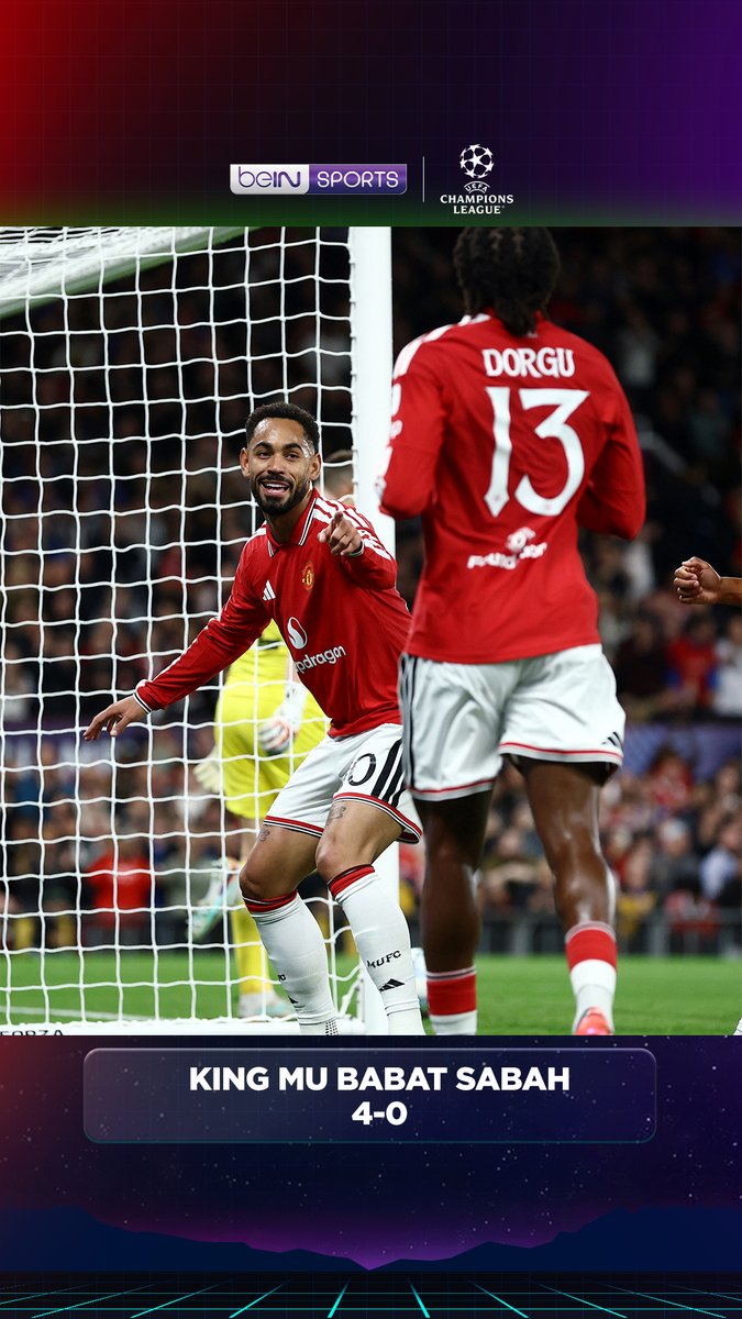 Man United 4-0 Sabah MU permak club debutan dari Azerbeijan, Sabah. Pencetak gol: Cunha, Bruno, Sesko dan Lisandro Martinez. Skor Gede adalah Pondasi.