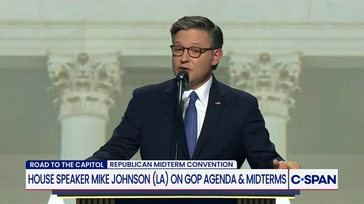 House Speaker Mike Johnson (R-LA) says the Democratic party has been "taken over by crazy far left radicals," and criticizes them for not voting to condemn communism and socialism.