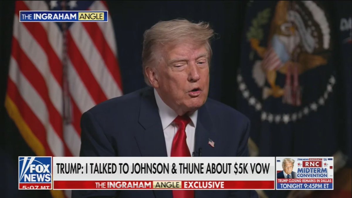 Trump on the $5,000 checks he promised to every American: I don't even need congressional approval. We're taking in money from TikTok.